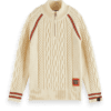 White Sweater With Orange Designs Front