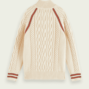 White Sweater With Orange Designs Back