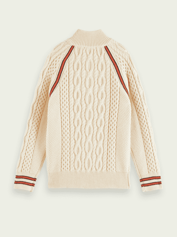 White Sweater With Orange Designs Back