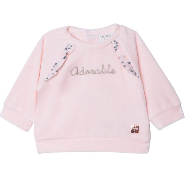 Adorable Embordered Pink Sweatshirt Front