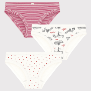 Petit Bateau 3 Pack Stripe Heart and Parisian Undies