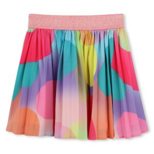 Billieblush Pleated Allover Abstract Hearts Print Skirt