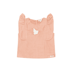 Donsje Cathi Cloudy Rose Embroidered Dove Top