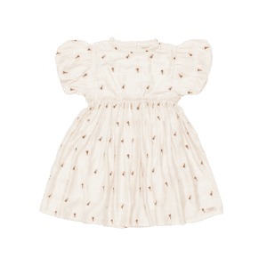Donsje Clarize Warm White Embroidered Bees Dress