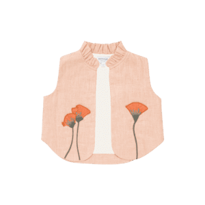 Donsje Sugy Cloudy Rose Poppy Linen Gilet