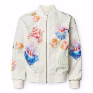 Molo Halivia Tulips White Water-Repellent Bomber Jacket