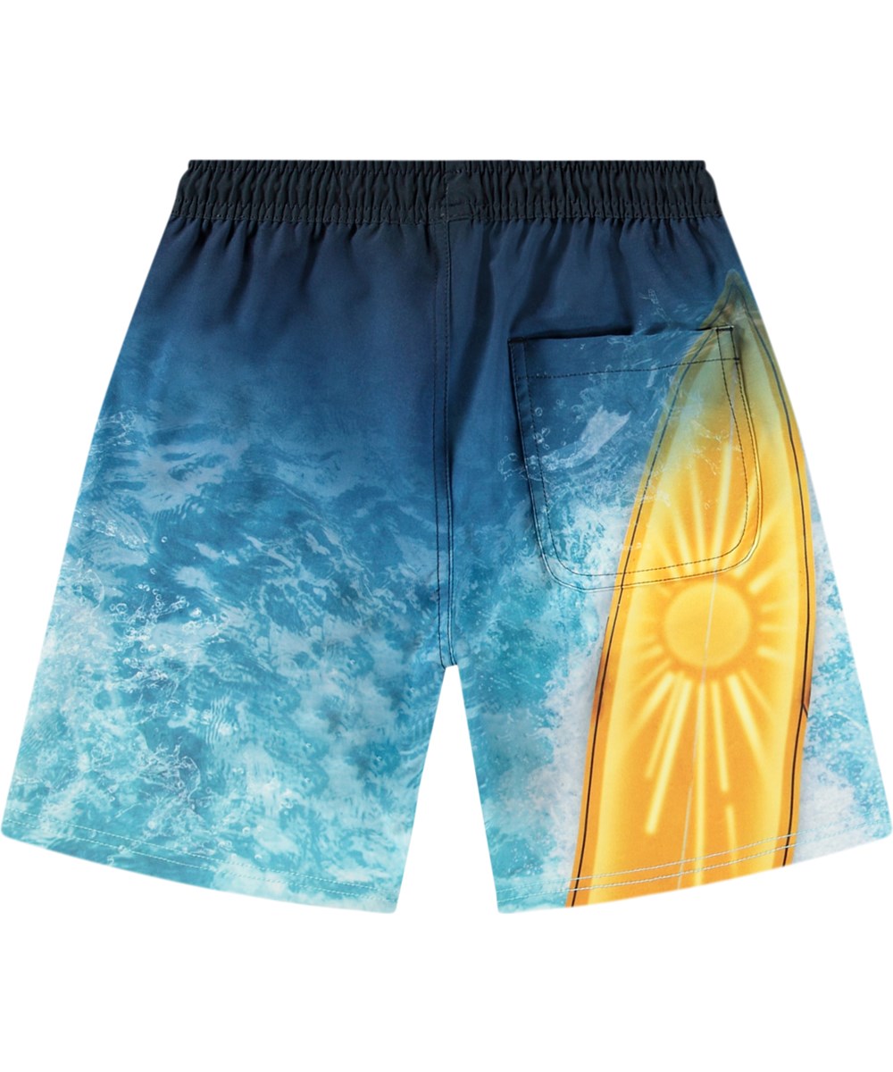 Molo Nilson Surf Art Blue Chill Boardies Swim Shorts - Image 2