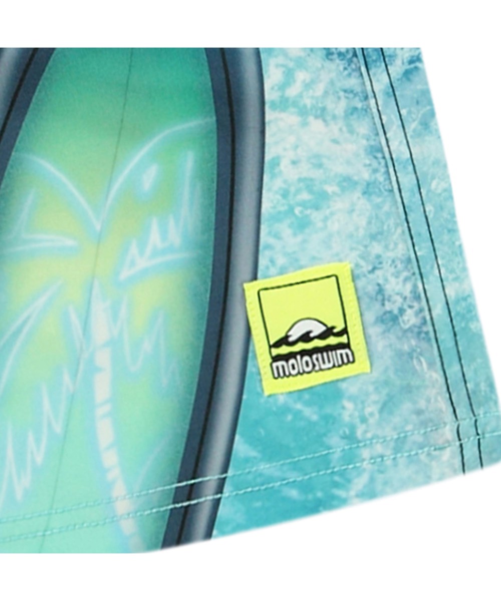 Molo Nilson Surf Art Blue Chill Boardies Swim Shorts - Image 3