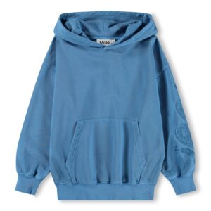Molo Marlo Organic Cotton Hoodie with Embroidered Snake Sleeve