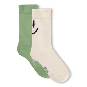 Molo Norman Organic Cotton Sand & Green Double Pack Socks
